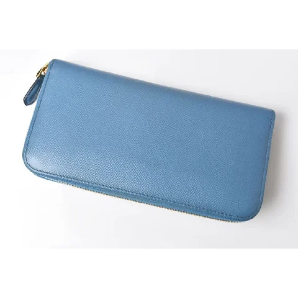 Prada Vintage Pre-owned Leather wallets Blue Dames