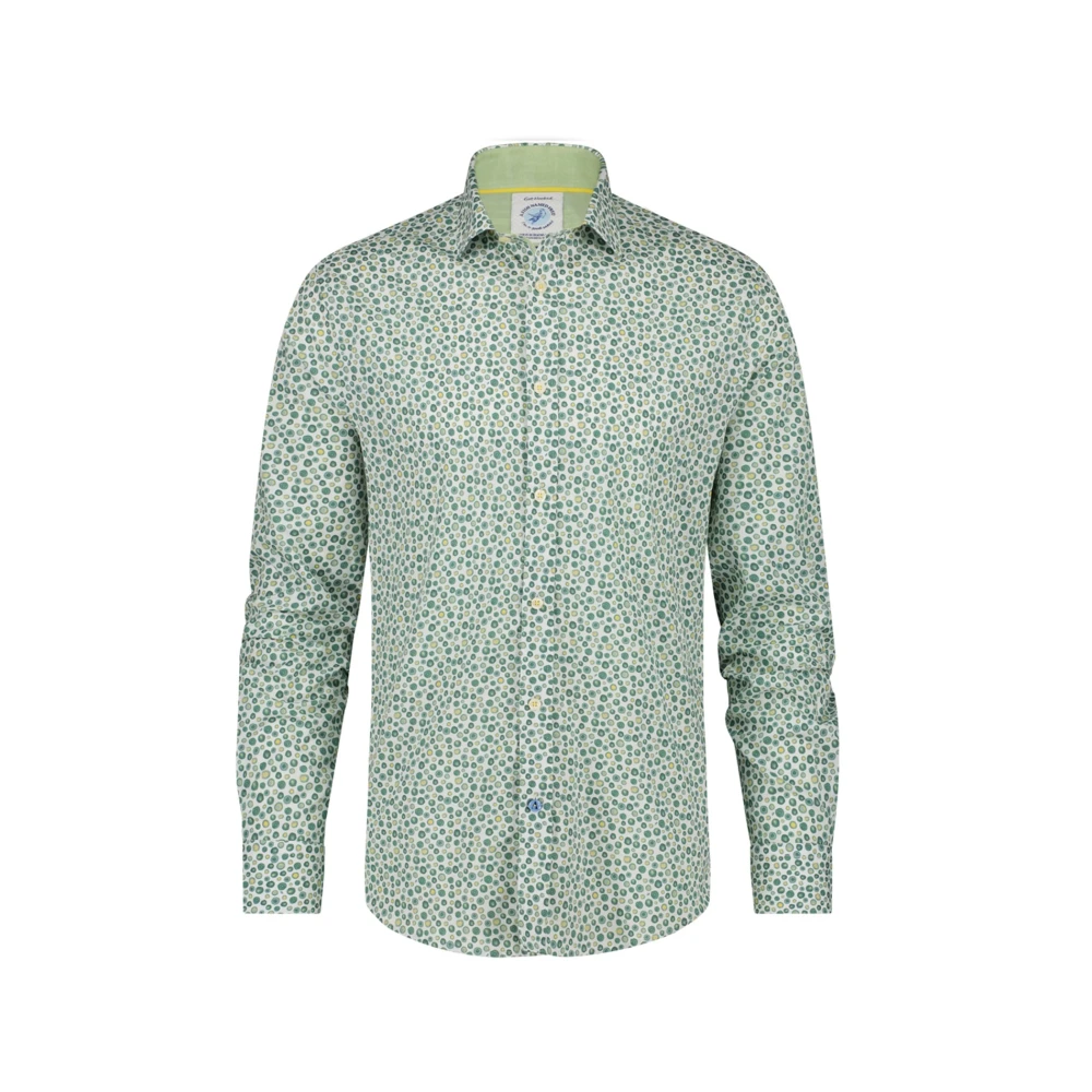 A fish named fred Groen Casual Overhemd met Print Green Heren