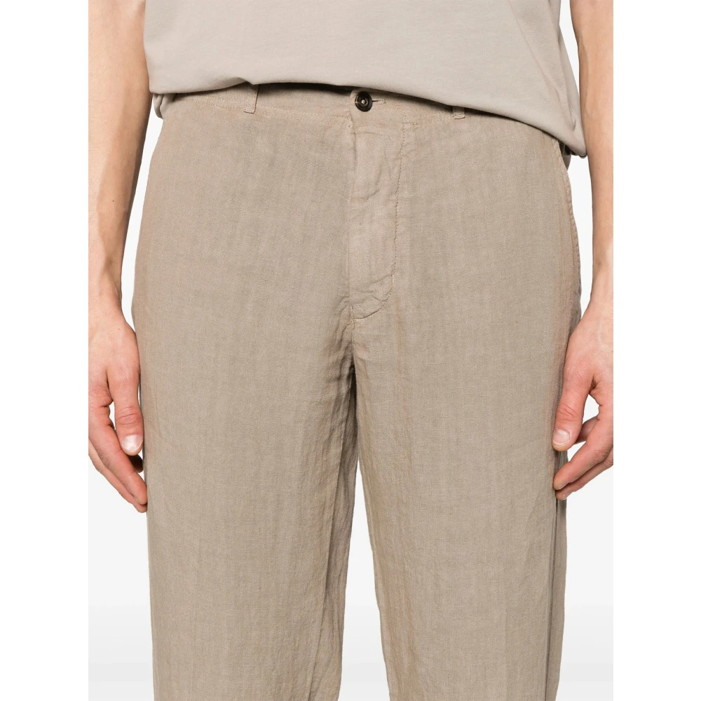 Corneliani Linnen broek met zij- en achterzakken Beige Heren
