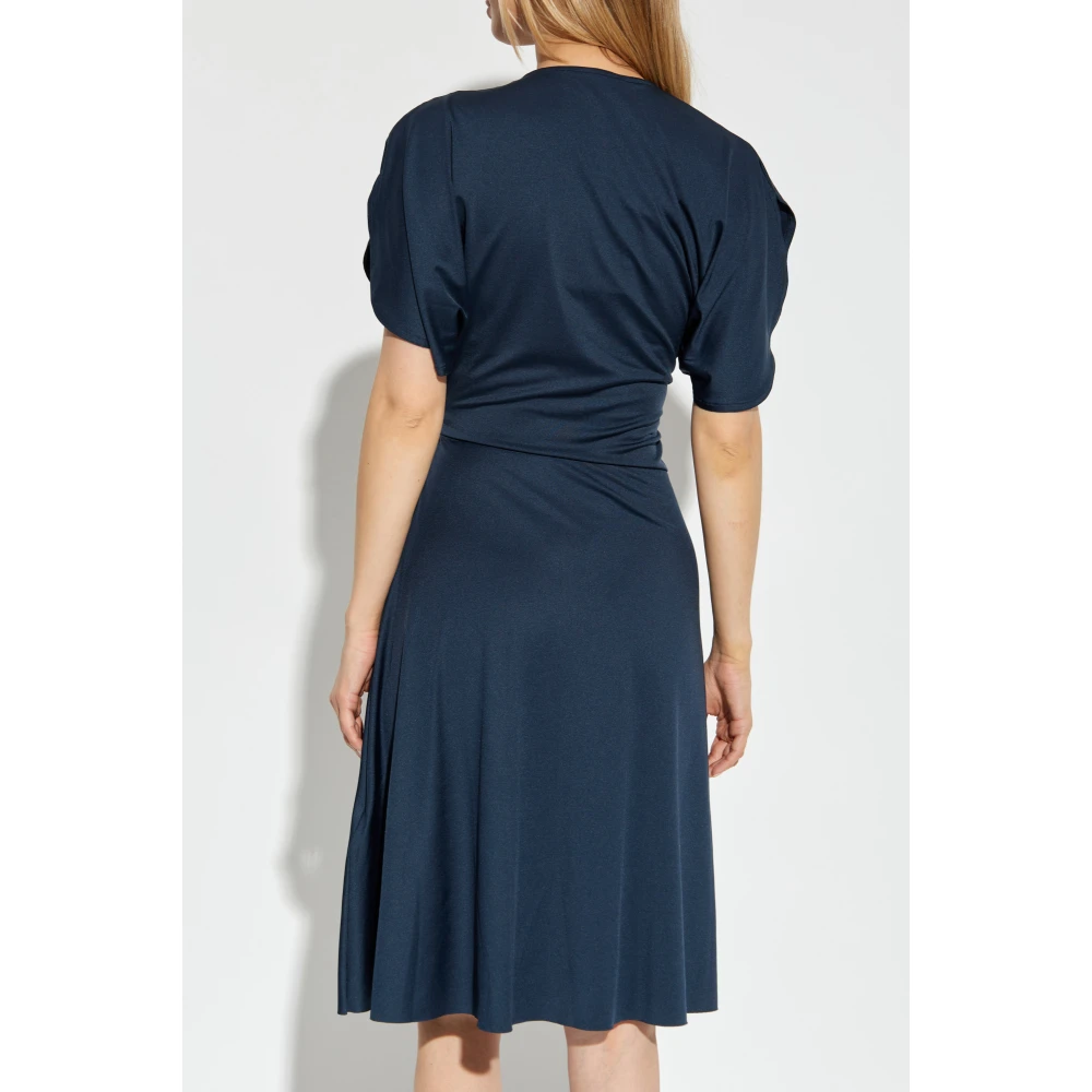 Victoria Beckham Gedrapeerde Jurk Blue Dames