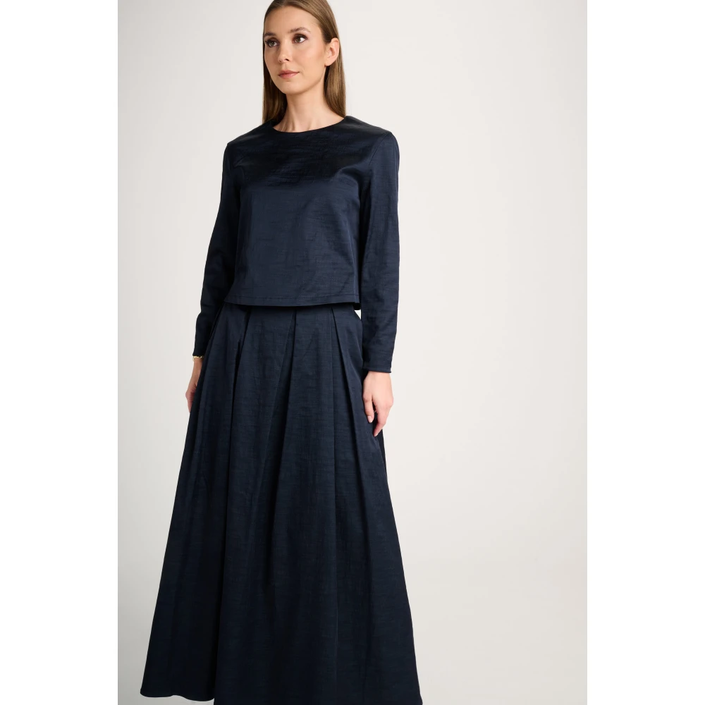 March23 Moulante Top à Manches Longues en Tricot Blue Dames