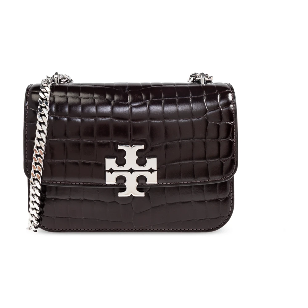Tory Burch Brun Small Eleanor Croc-Embossed Axelväska