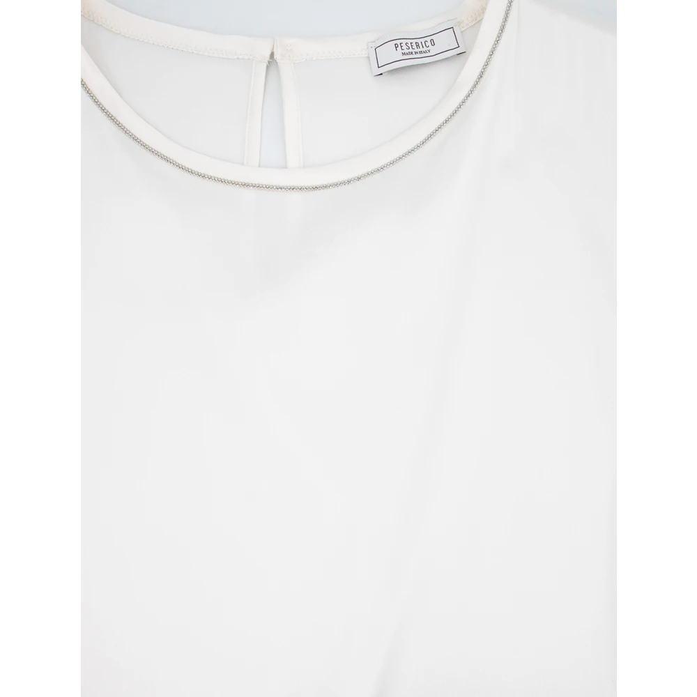 PESERICO Zijden Top met Luminous Ketting White Dames