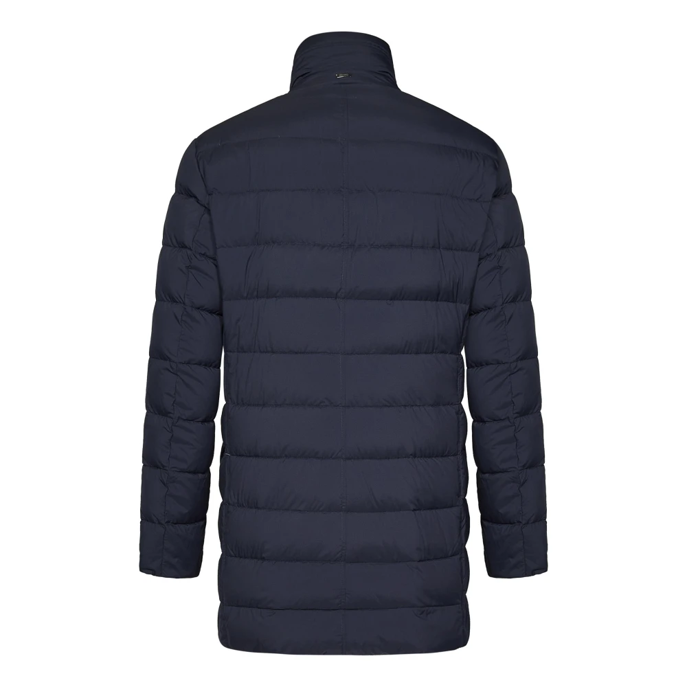 Herno Blauwe Gewatteerde Slim Fit Jas Blue Heren