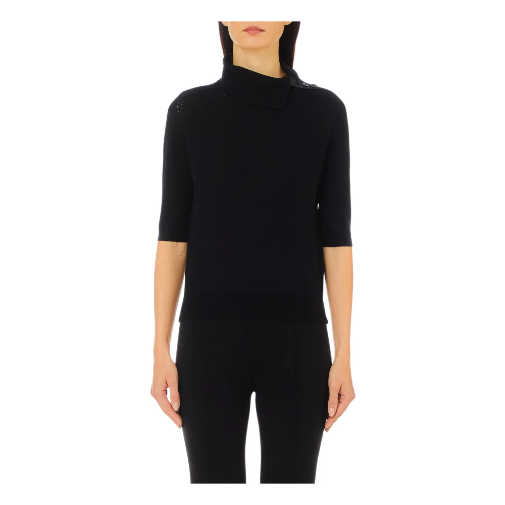 Liu Jo Gesloten Mouw Elleboog Trui Black Dames