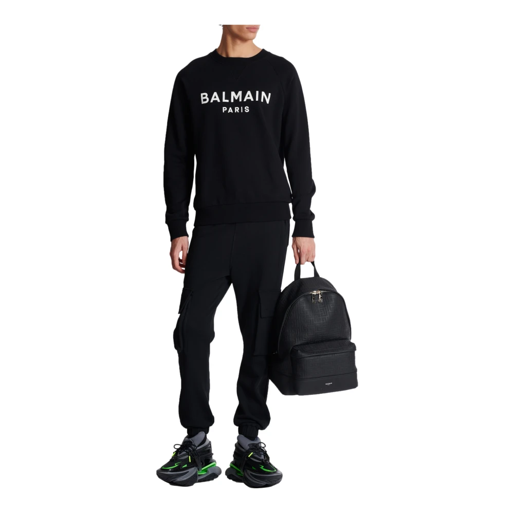 Balmain Paris bedrukte sweatshirt Black Heren