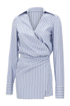 striped-mini-dress-with-v-neck