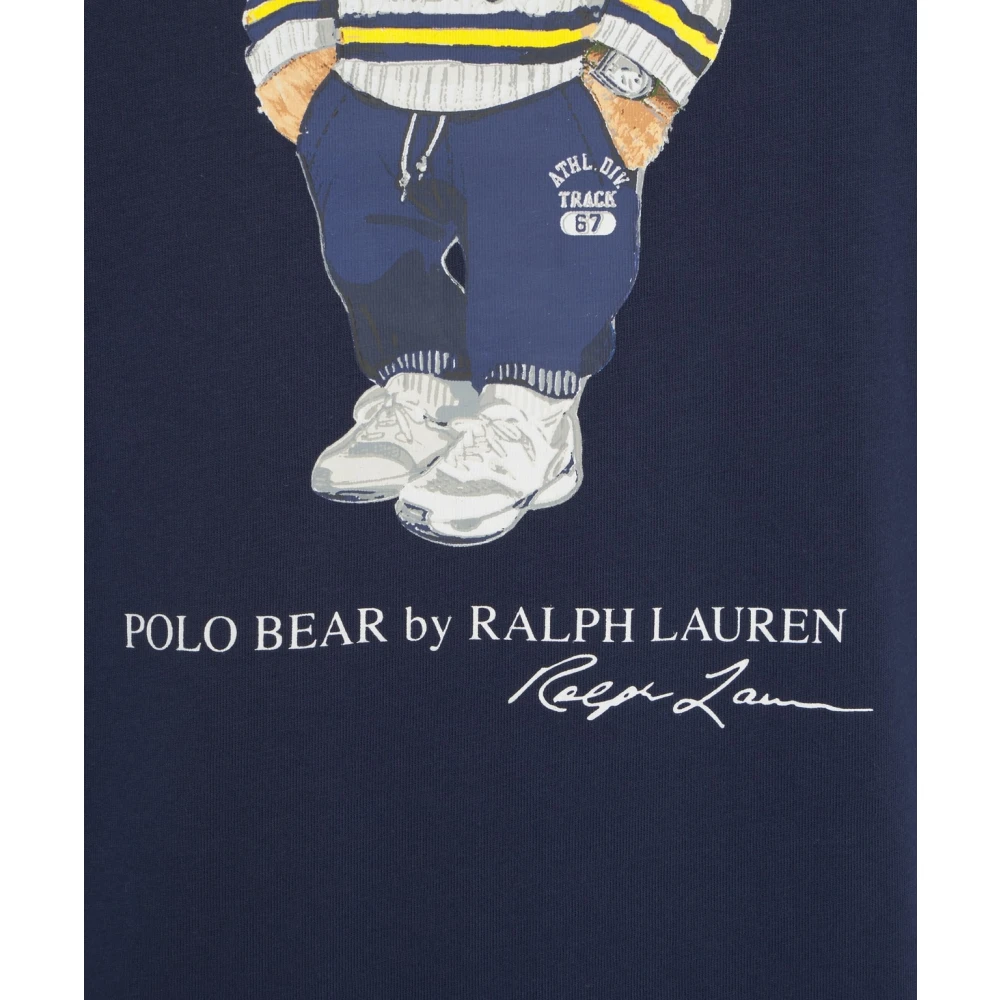 Polo Ralph Lauren Blauw Bedrukt T-Shirt Slim Fit Blue Heren