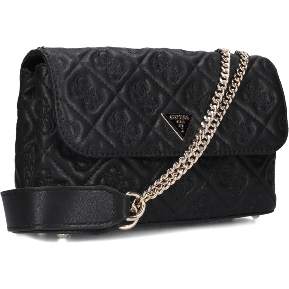 Guess Women's Black Shoulder Bags, One Size, Convertible Crossbody Flap Shoulder Bag