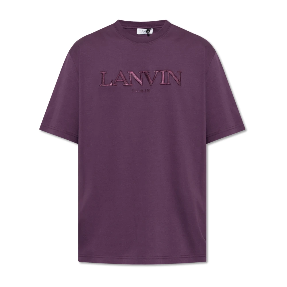Lanvin T-shirt met logo Purple Heren