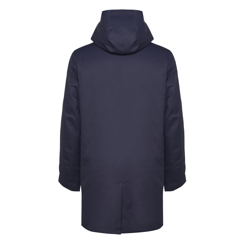 K-way Navy Trenchcoat met capuchon Blue Heren