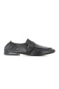 black-leather-loafer-with-silver-buckle