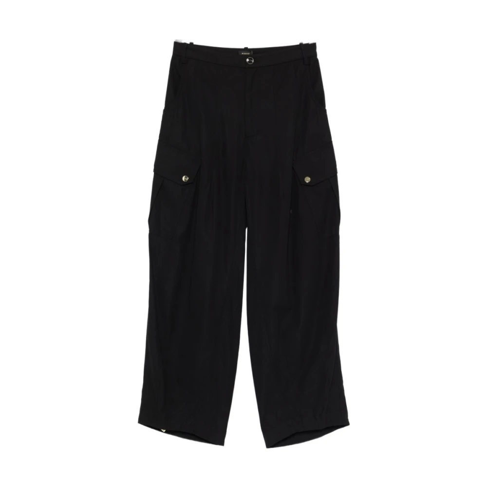 Pinko Women's Black Wide Trousers, Xs, Rosalin Cargo Trousers