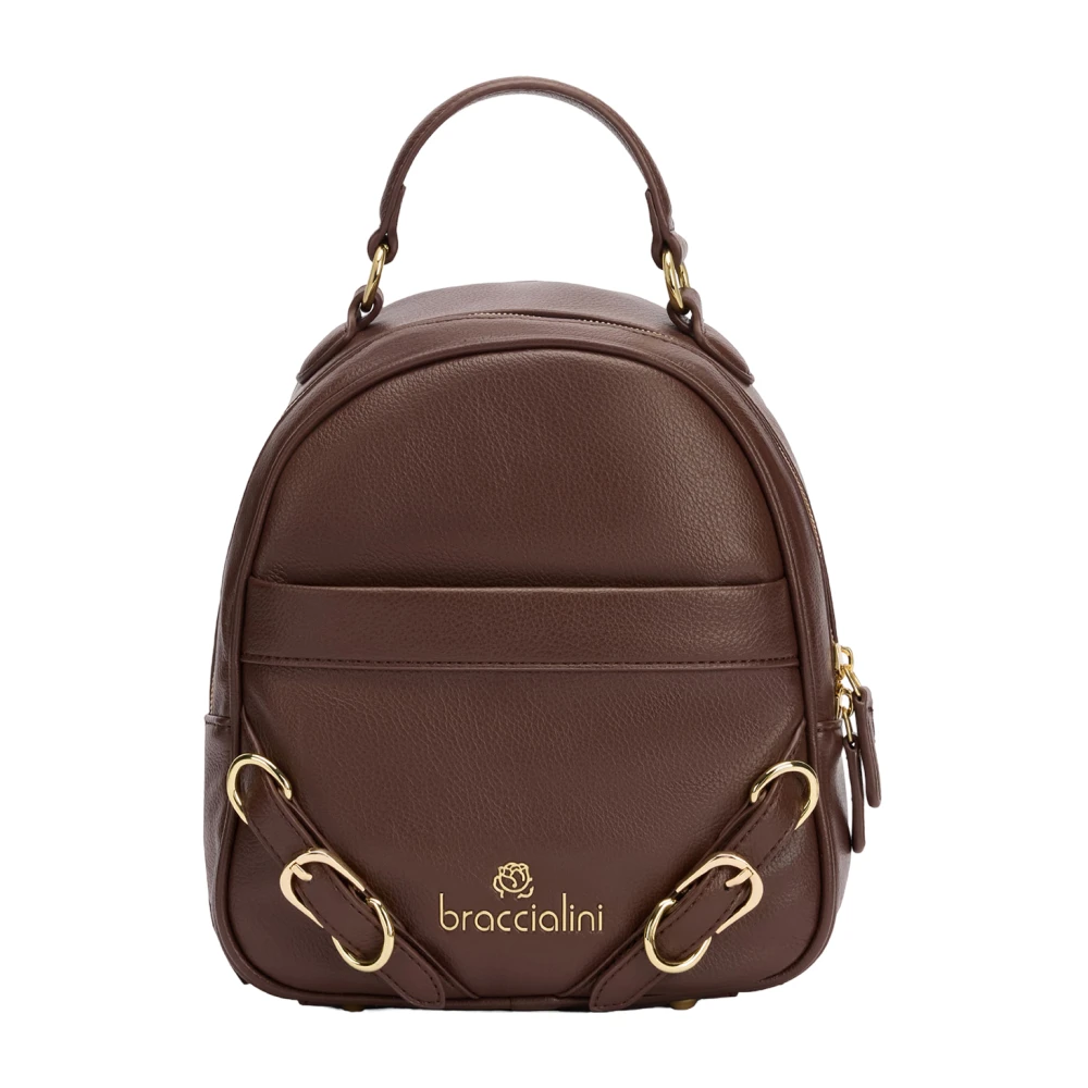 Braccialini Polyester Rugzak met Gouden Details Brown Dames