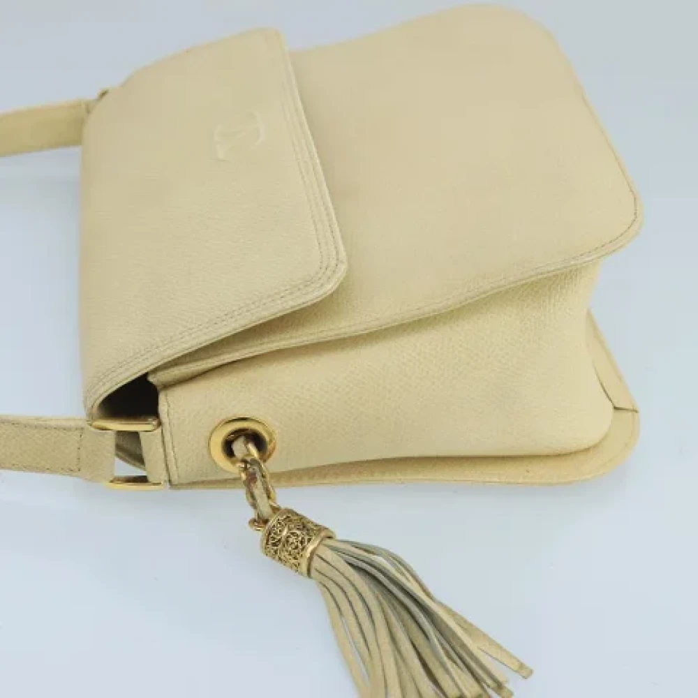 Valentino Vintage Pre-owned Leather shoulder-bags Beige Dames