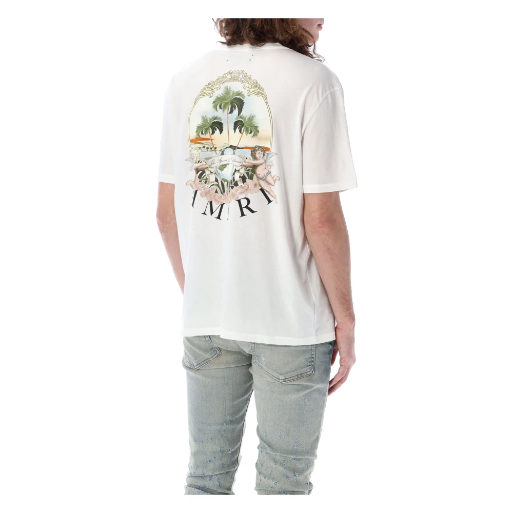 Amiri Cherub Palm Grafische T-shirt White Heren