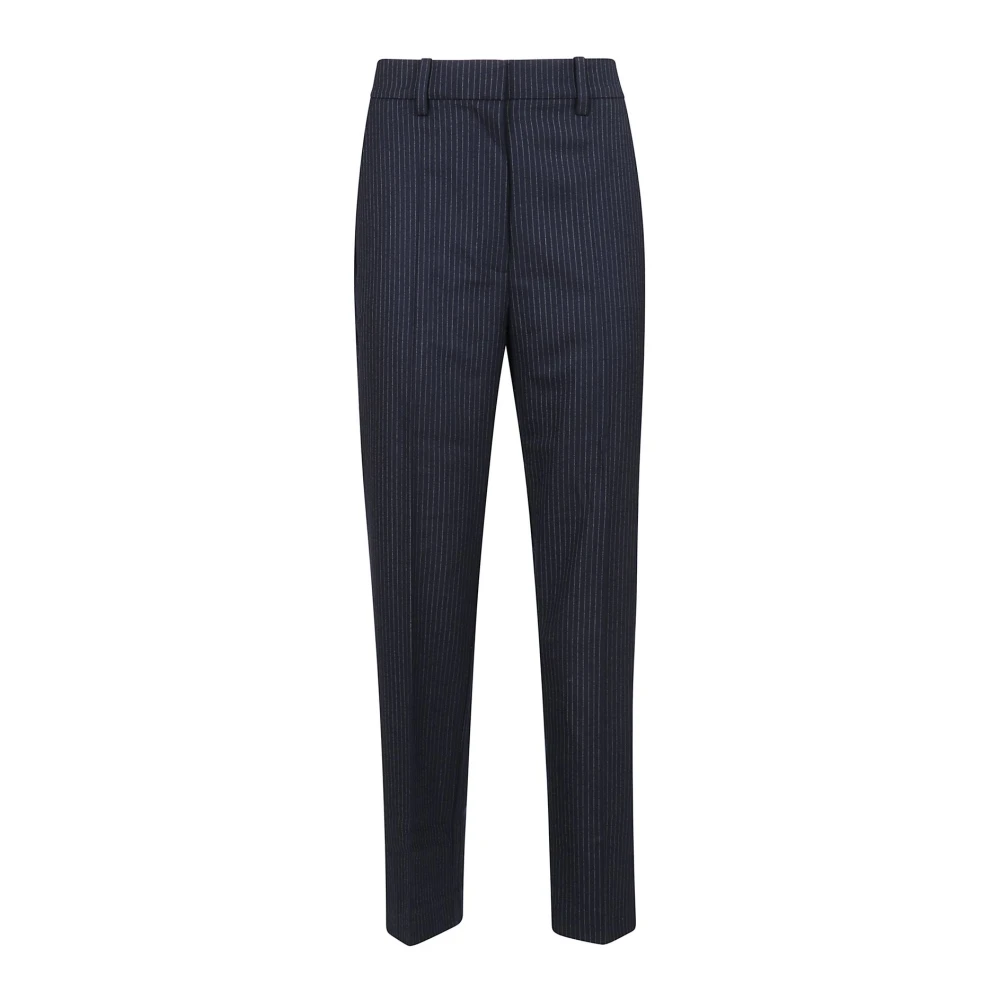 Anine Bing Navy Pinstripe Broek Black Dames