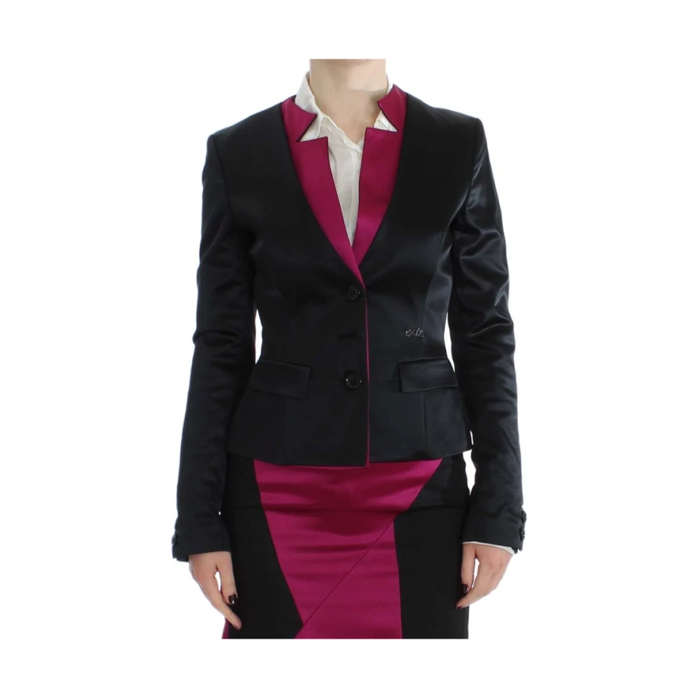 Exte Women's Black Three Button Single-Breasted Blazer - Blazers - Xs - Jackets
