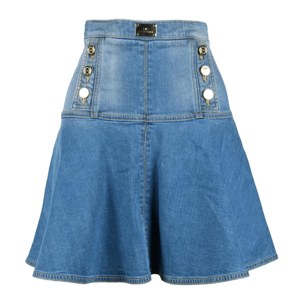 Elisabetta Franchi Katoenmix Mode Gonna Rok Blue Dames