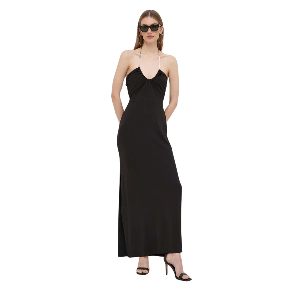 Michael Kors Zwarte gerimpelde halternekjurk Black Dames