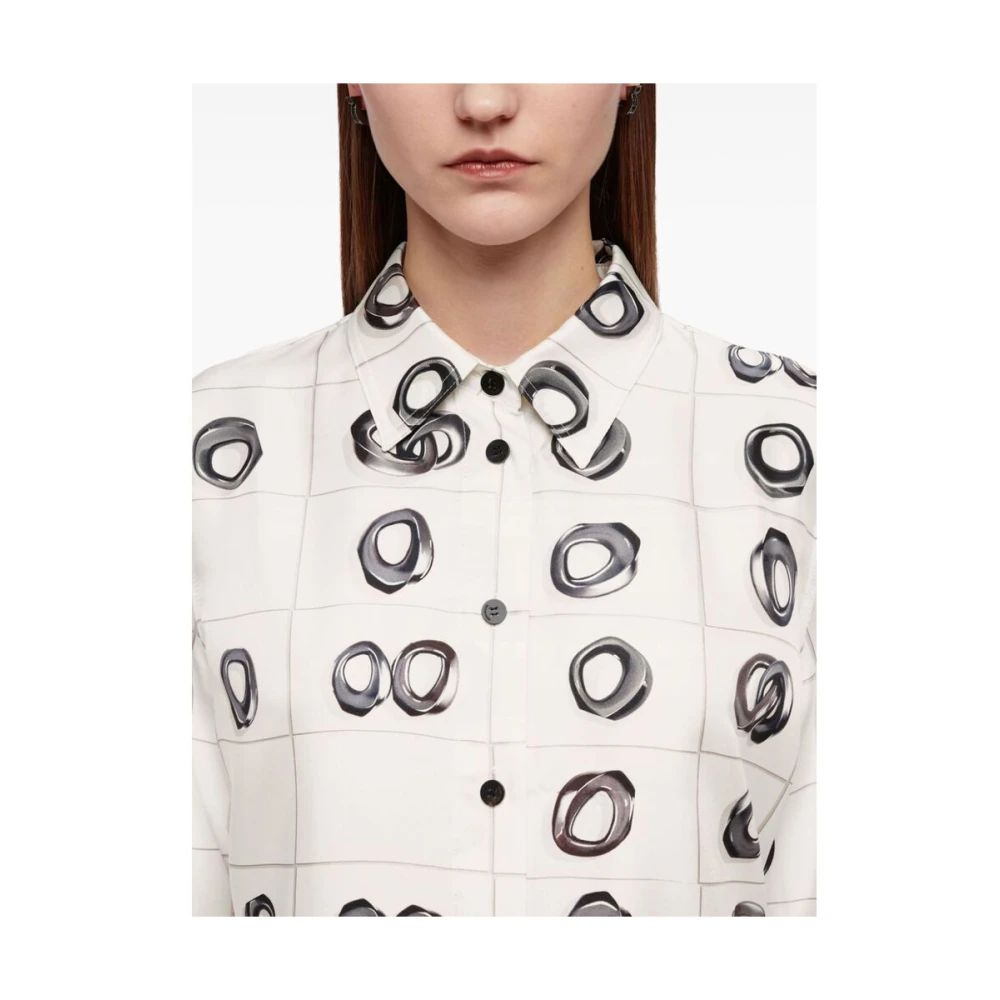 Salvatore Ferragamo Zijden Windowpane Print Overhemd Multicolor Dames