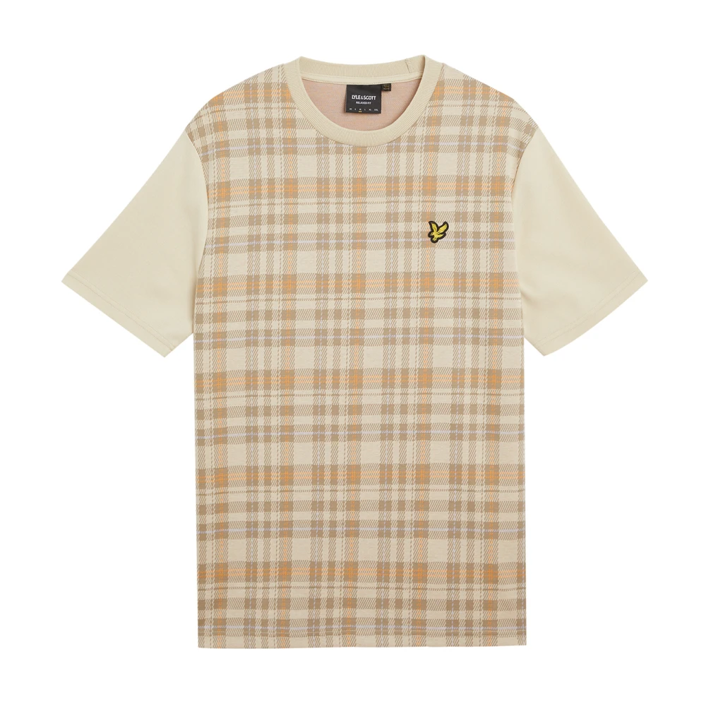 Lyle & Scott SS T-shirts Voorjaar Tartan T-shirt Beige Heren