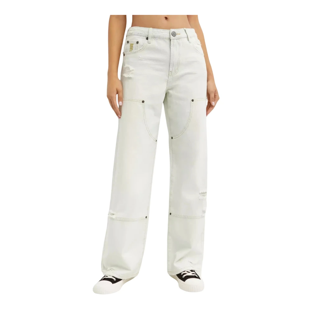 One Teaspoon Vintage Blauwe Straight Leg Jeans Blue Dames