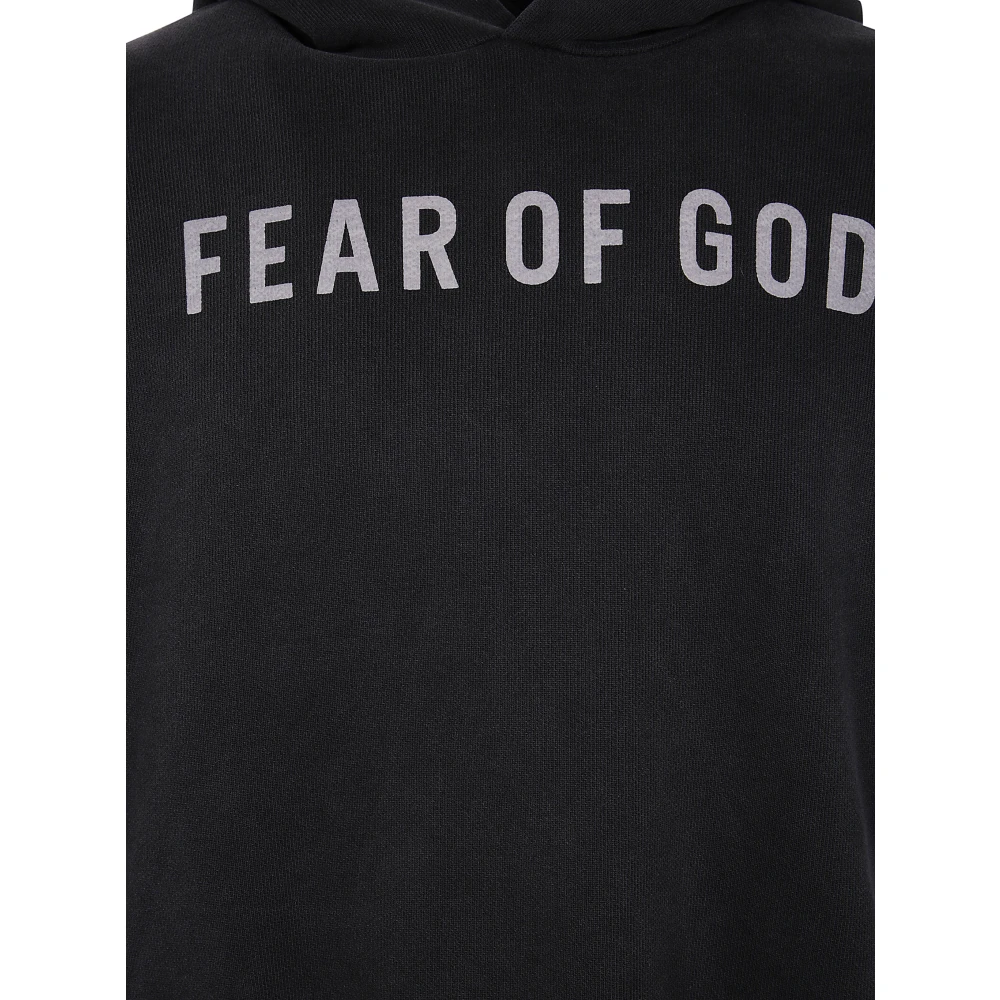 Fear Of God Grijze Logo Overlapped Hoodie Black Heren