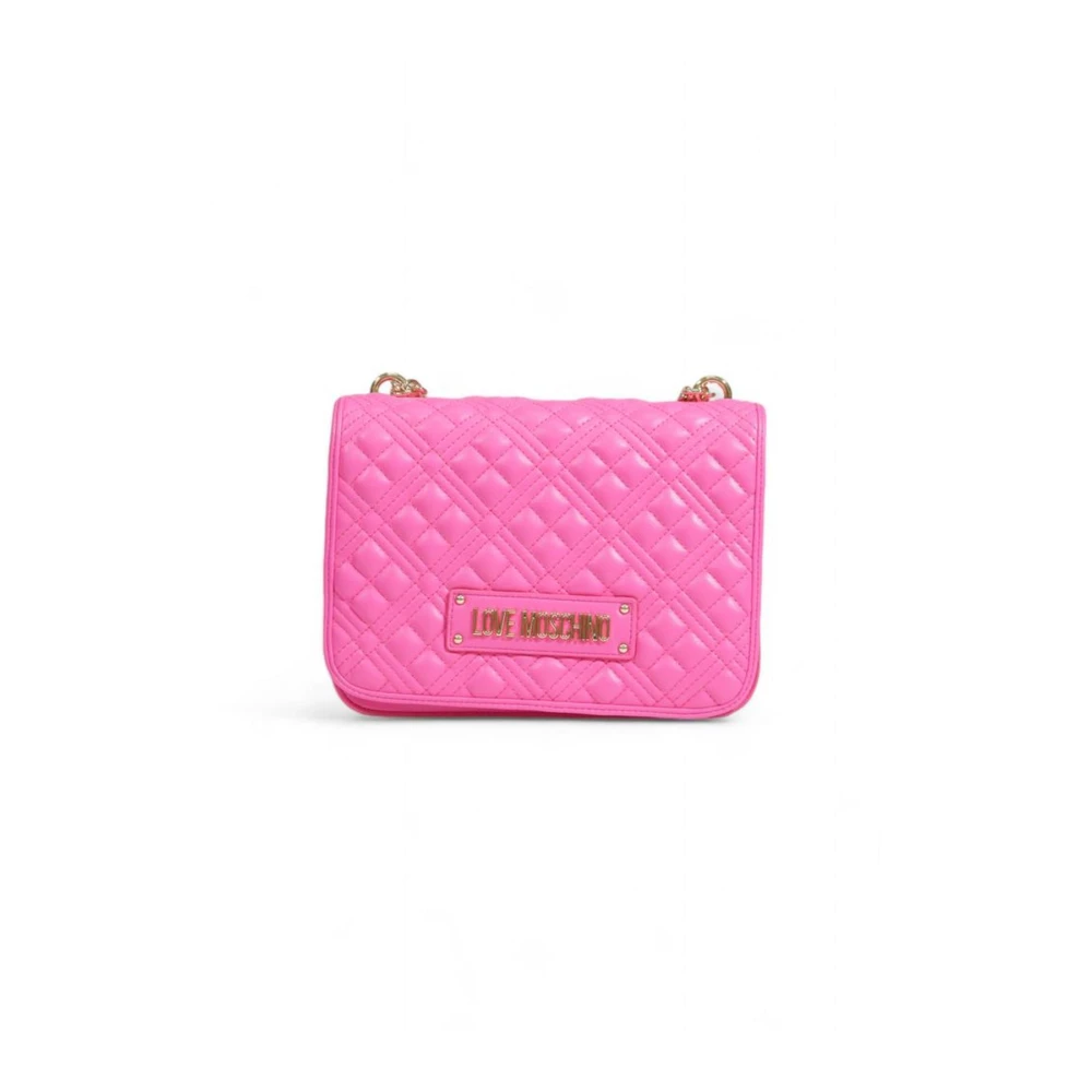 Love Moschino Gestructureerde polyethyleen handtas voor vrouwen Pink Dames