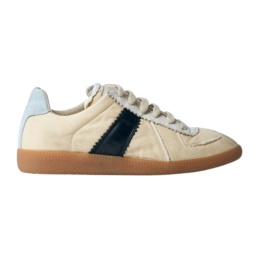 Maison Margiela Women's Beige Distressed Panel Sneakers