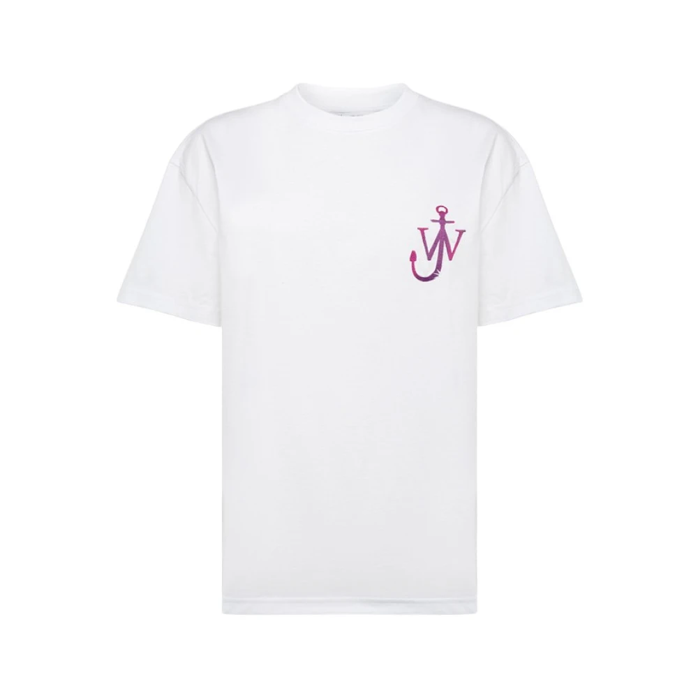 JW Anderson Katoenen T-Shirt met Geborduurd Logo White Heren