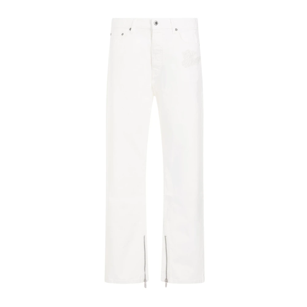 Off White Straight Jeans White Heren