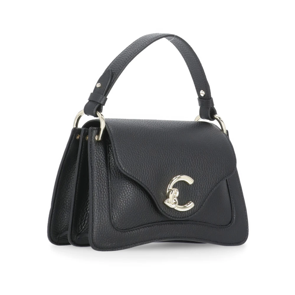 Coccinelle Zwarte Pebbled Leren Handtas Black Dames