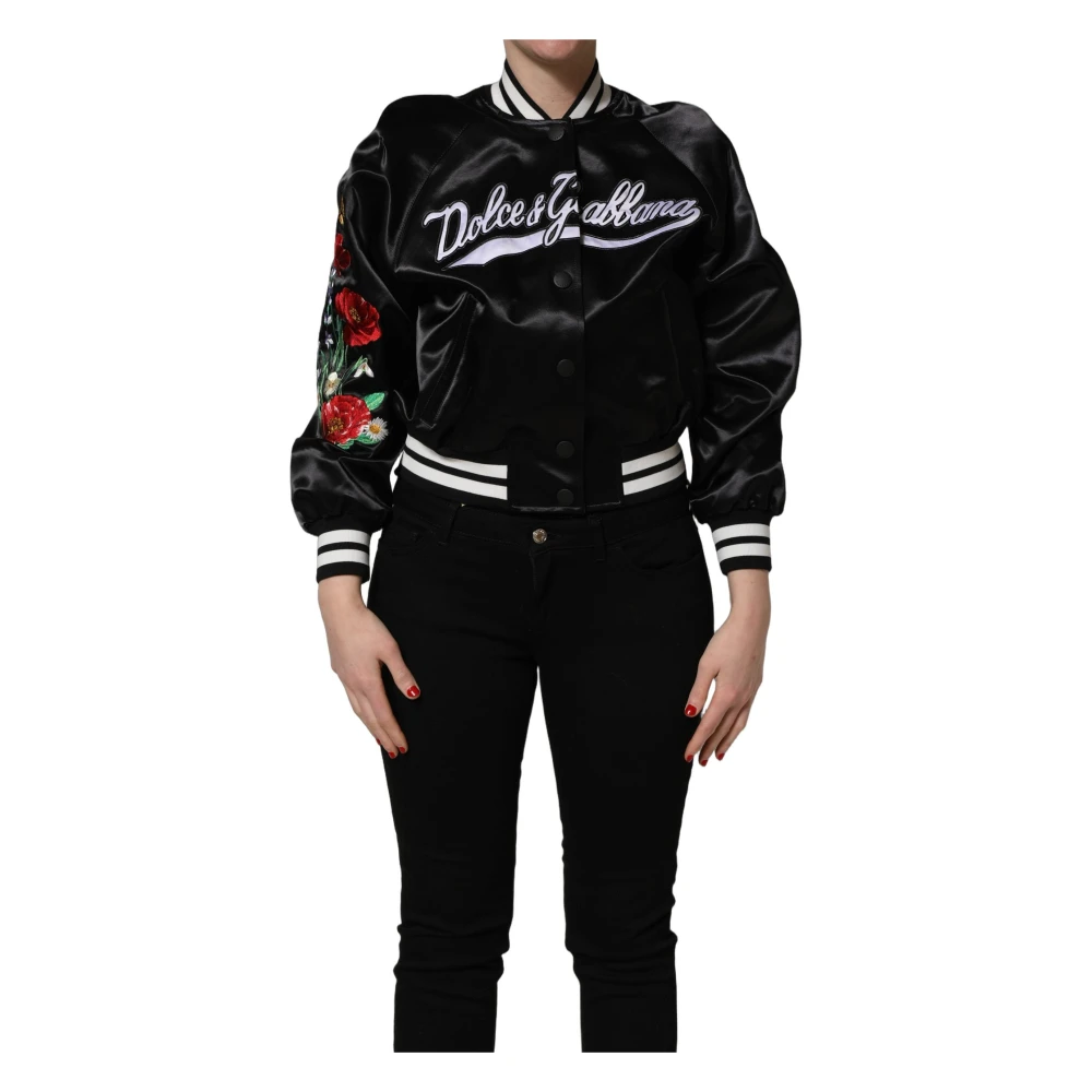 Dolce & Gabbana Women's Black Blouson Jacket - Bomber Jackets - L - Jackets