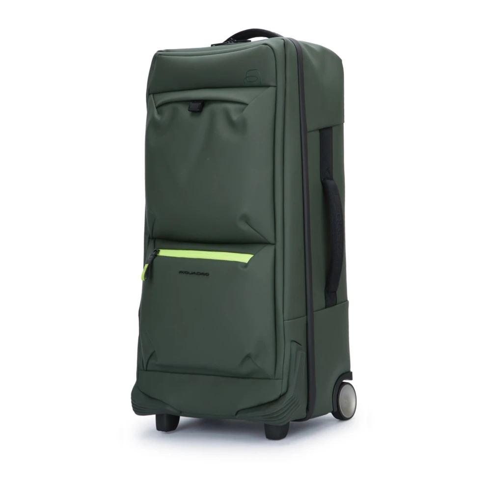 Piquadro Gerecyclede stof 2-wiel trolleytas Green Unisex