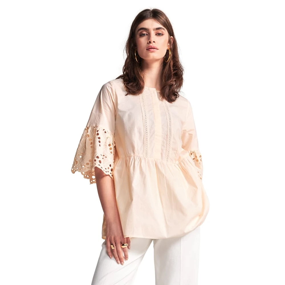 RIANI Dames Oranje Blouse met Geborduurde Details Pink Dames