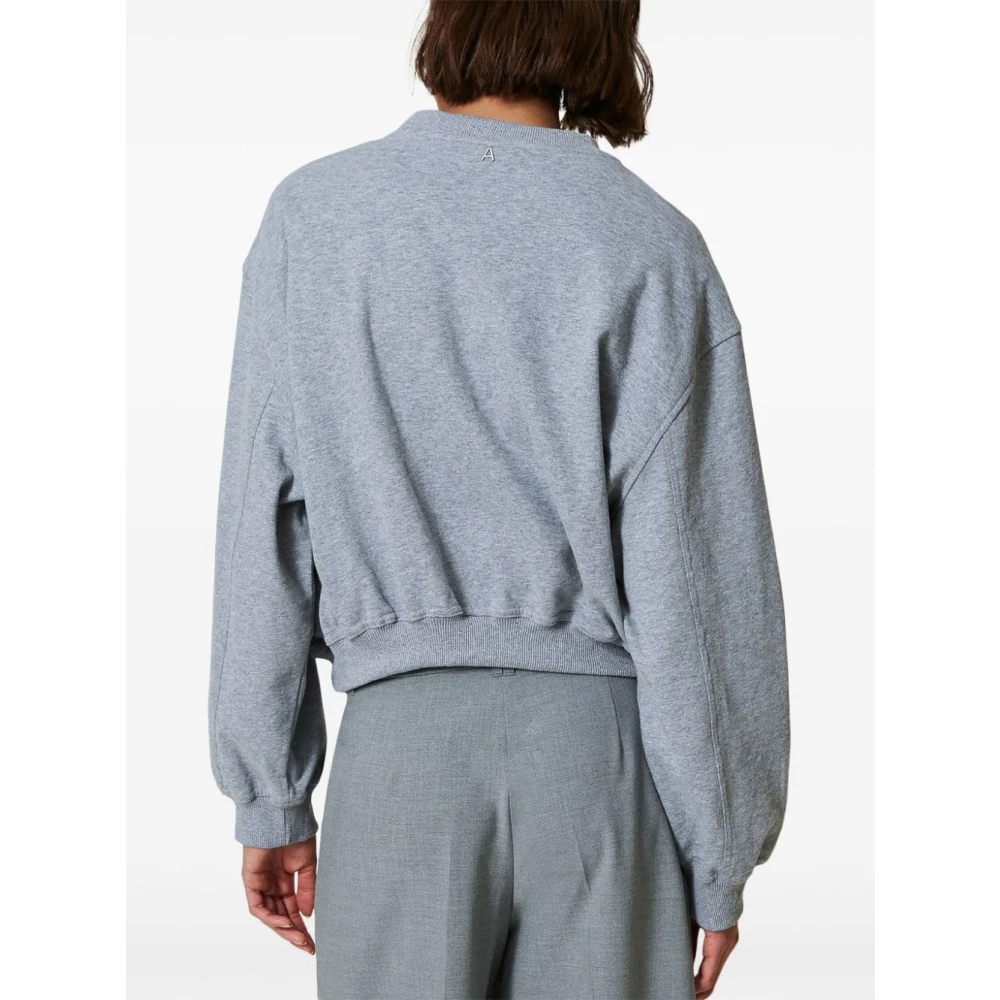 Twinset Grijze Gebreide Trui met Faux-Parel Versiering Gray Dames