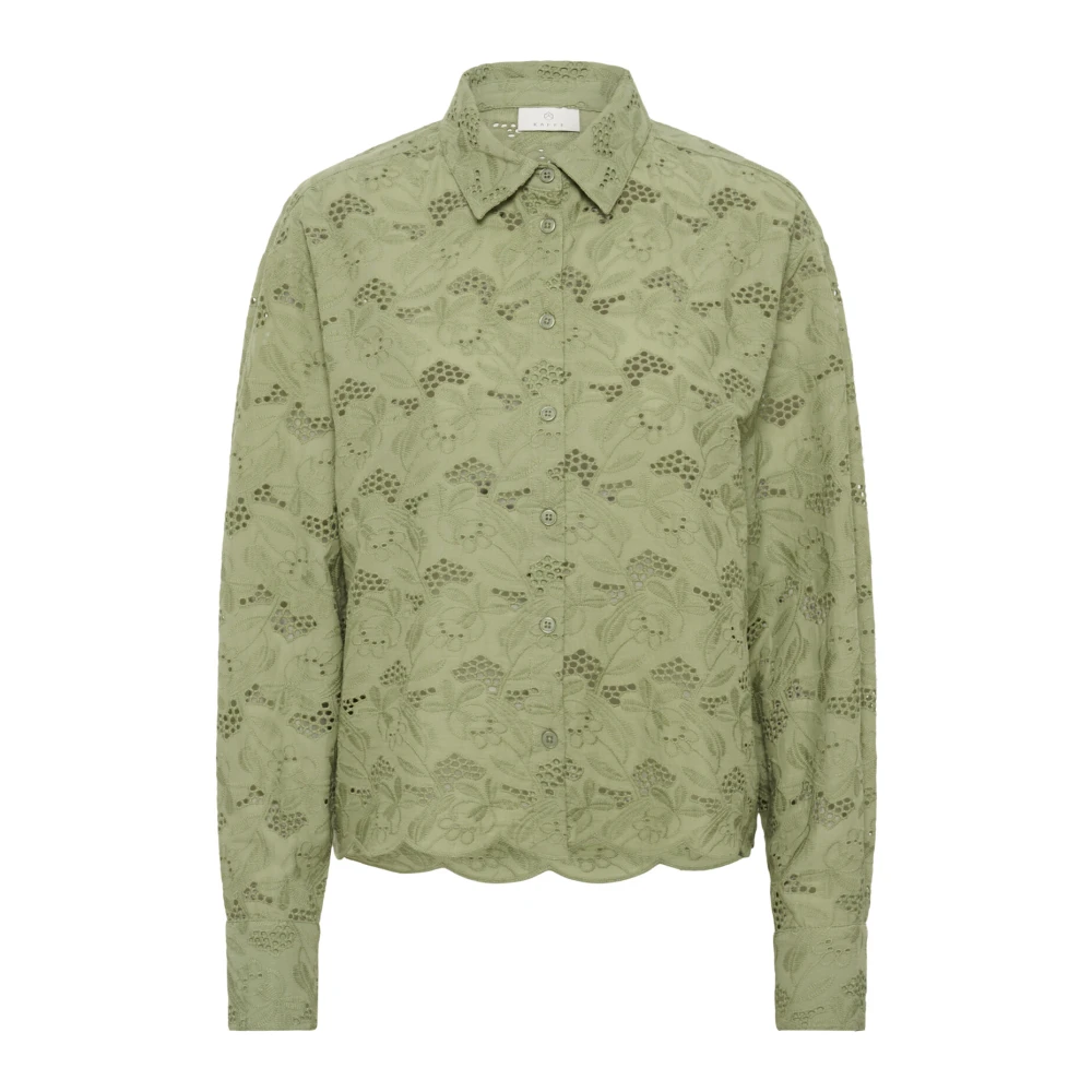 Kaffe Elegante Shirt Blouse Oil Green Dames