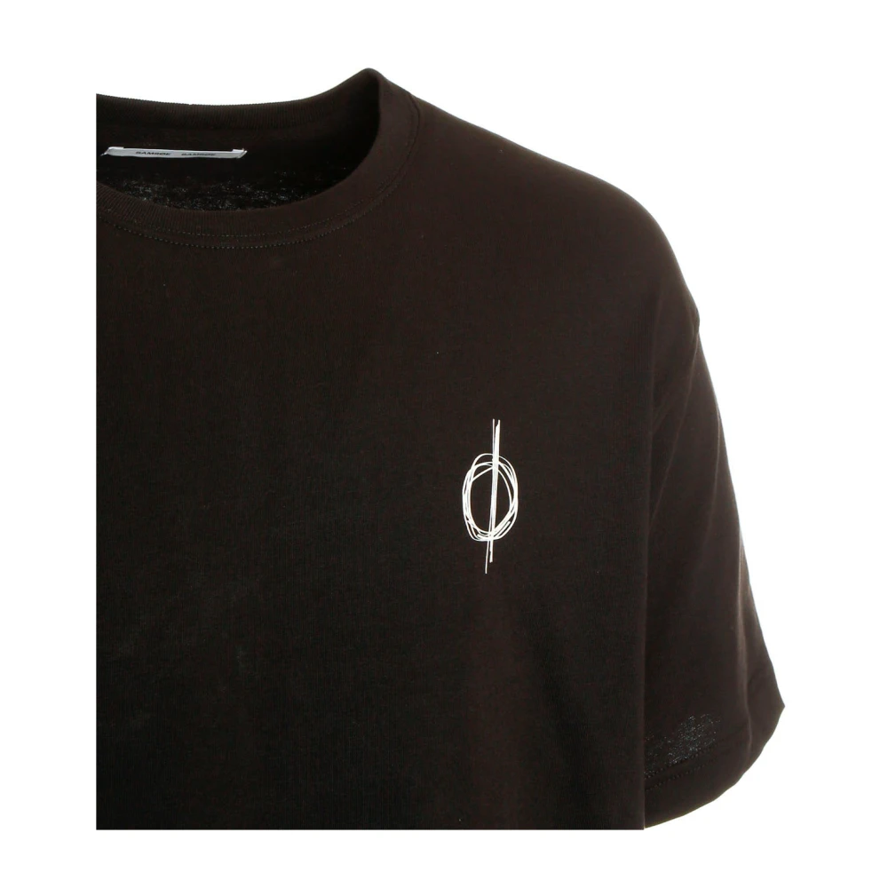 Samsøe T-Shirt met Grafische Print en Geribbelde Halslijn Black Heren