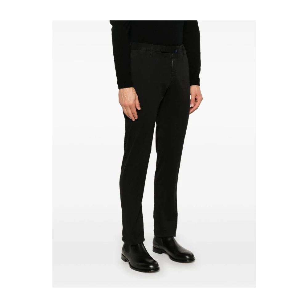 Incotex Zwarte Slim Fit Stretch Broek Black Heren