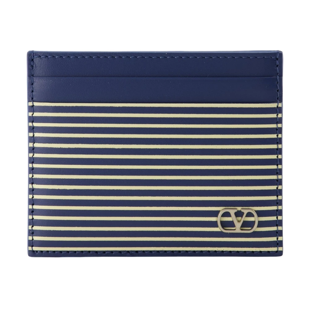 Valentino Garavani Blue Wallets & Cardholders, Male, One Size, Vlogo Striped Cardholder