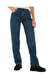 Blå A-Brand Jeans High Stright Kaia Bukse