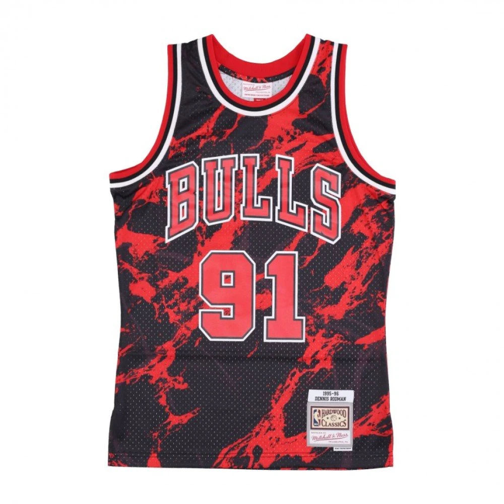 Mitchell & Ness Basket Jersey NBA Team Marble Swingman Hardwood Classics No 91 Dennis Rodman Red, Herr