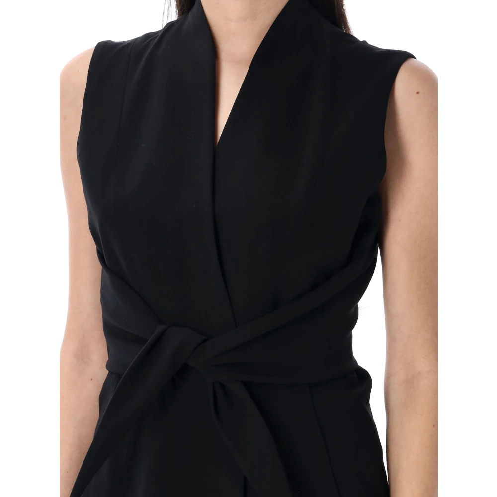 Rick Owens Zwarte Mouwloze Wollen Top met V-hals Black Dames