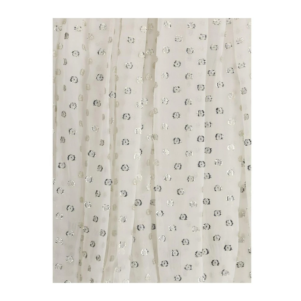 Chloé Polka Dot Geborduurde Ballonmouw Shirt White Dames