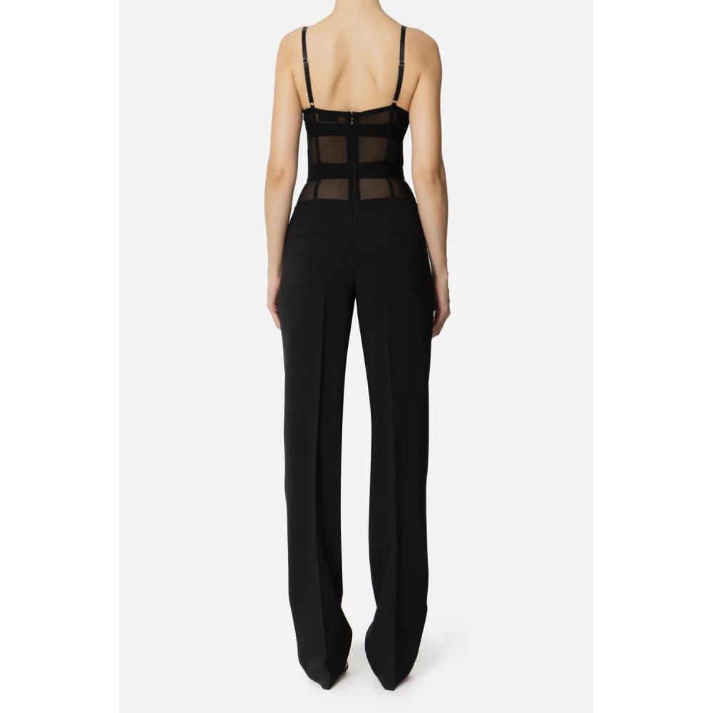 Elisabetta Franchi Zwarte Broek met Stijlvol Ontwerp Black Dames