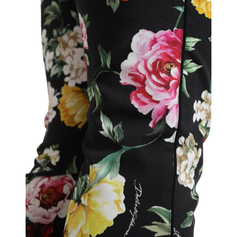 Dolce & Gabbana Elegante Bloemen Cropped Broek Multicolor Dames