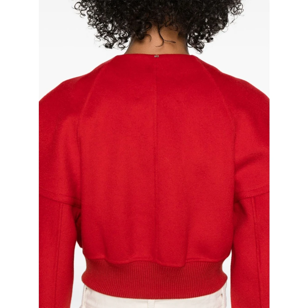 SPORTMAX Rode Drop Shoulder Crop Jas Red Dames