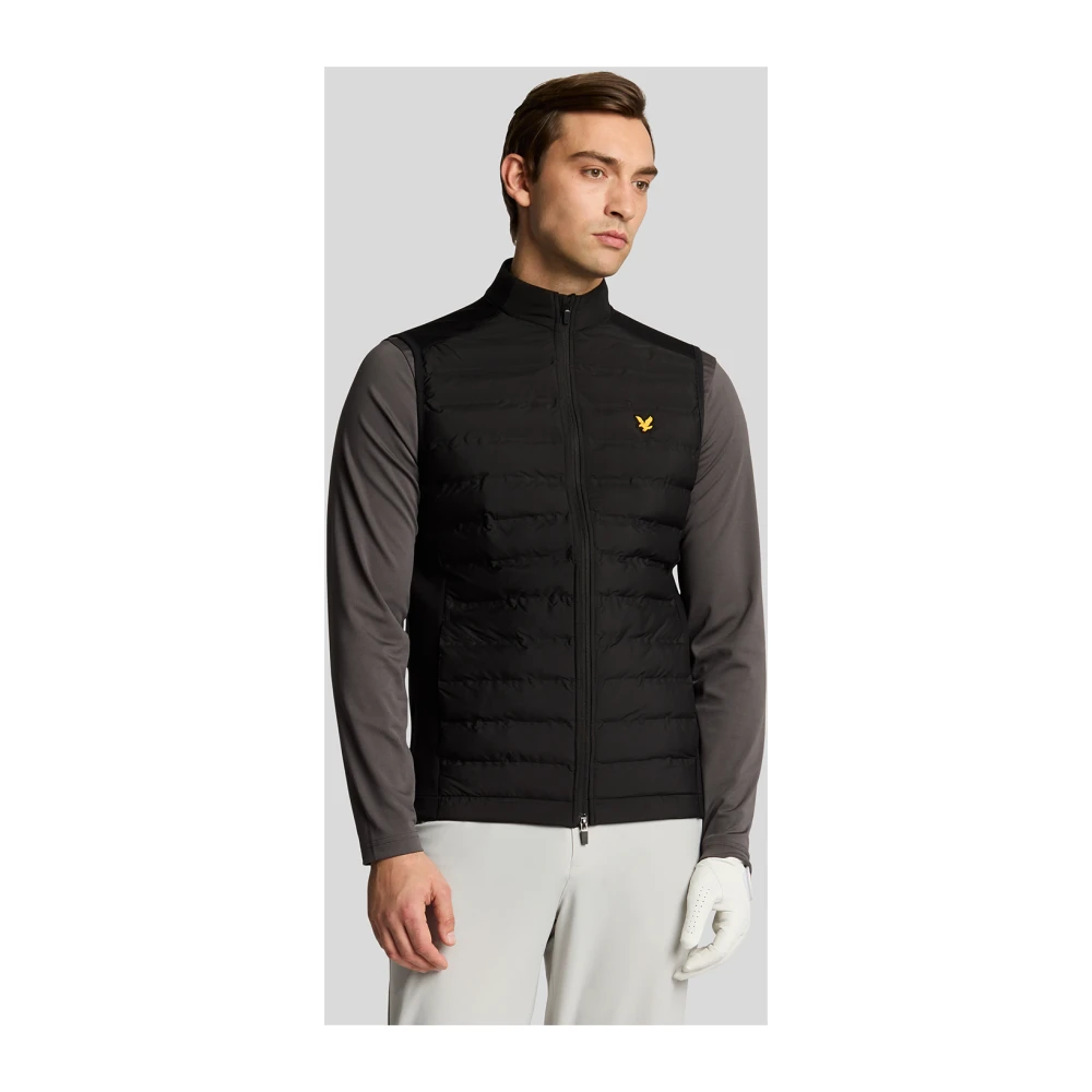 Lyle & Scott Jassen Hybrid Quilted Golf Gilet Black Heren
