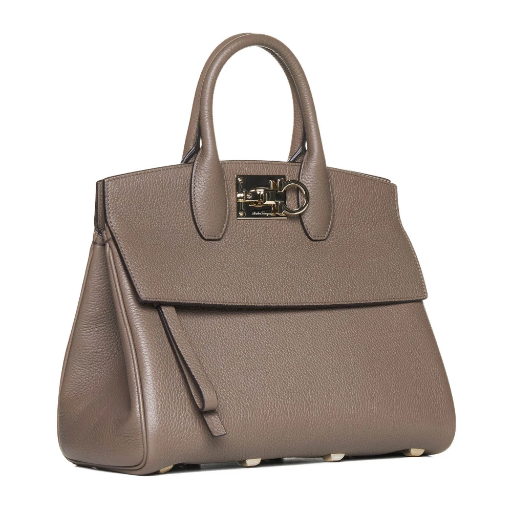Salvatore Ferragamo Grijze Studio Tote Tas Beige Dames